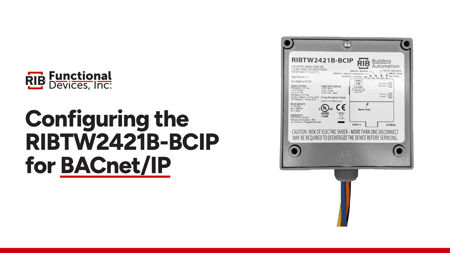 Functional Devices RIBTW2421B-BCIP Network Configuration