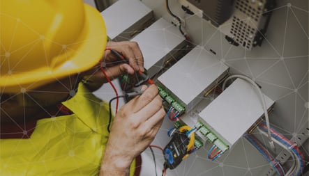 DIN rail transformers troubleshooting electrician working on transformer