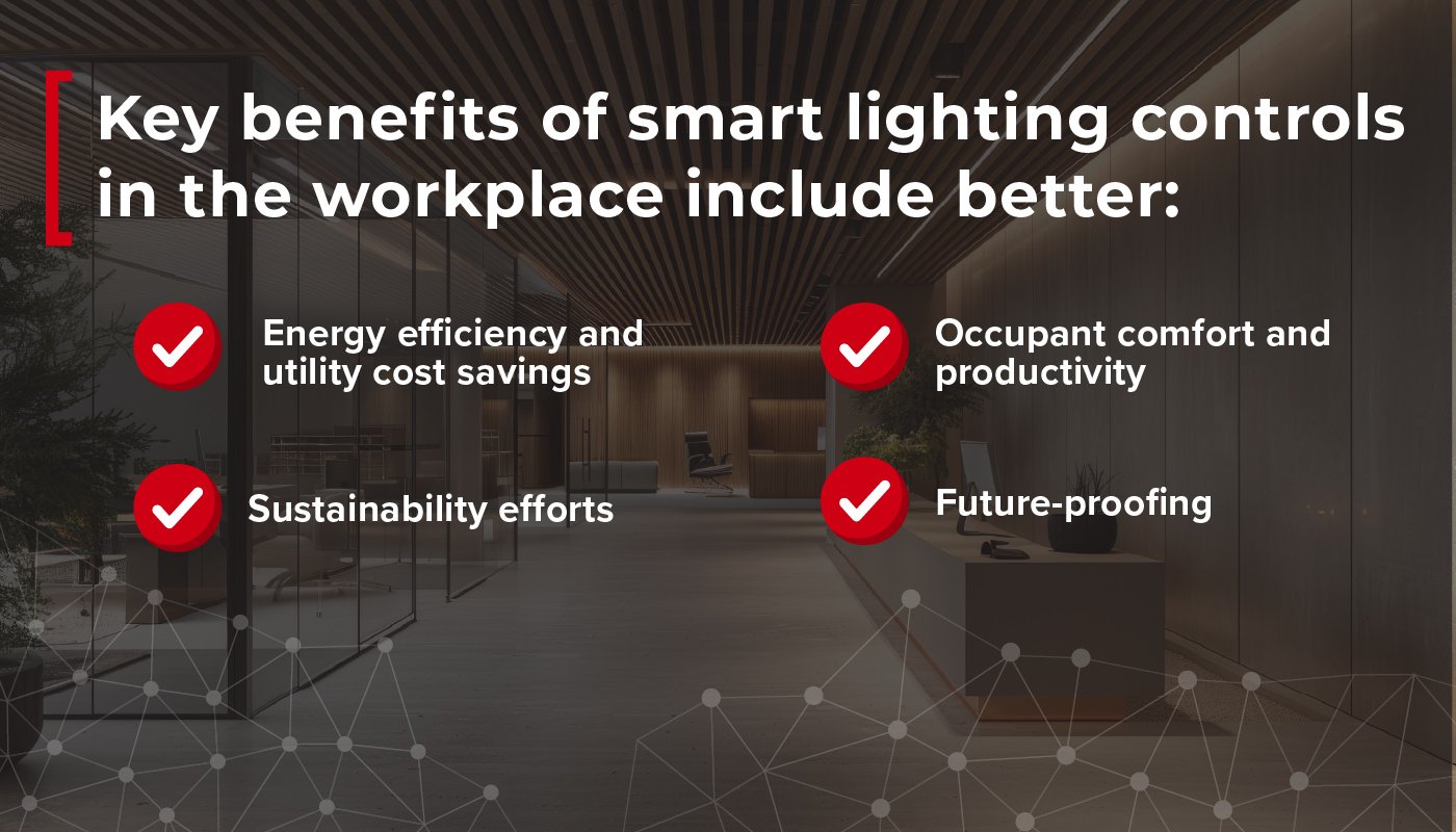 key benefits of smart lighting controls in the workplace