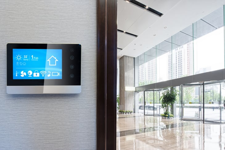 Smart office controls optimizing energy-efficient HVAC systems in a modern building