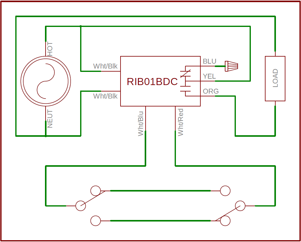 Dry Contact Relay RIB01BDC - 3 Way Switch