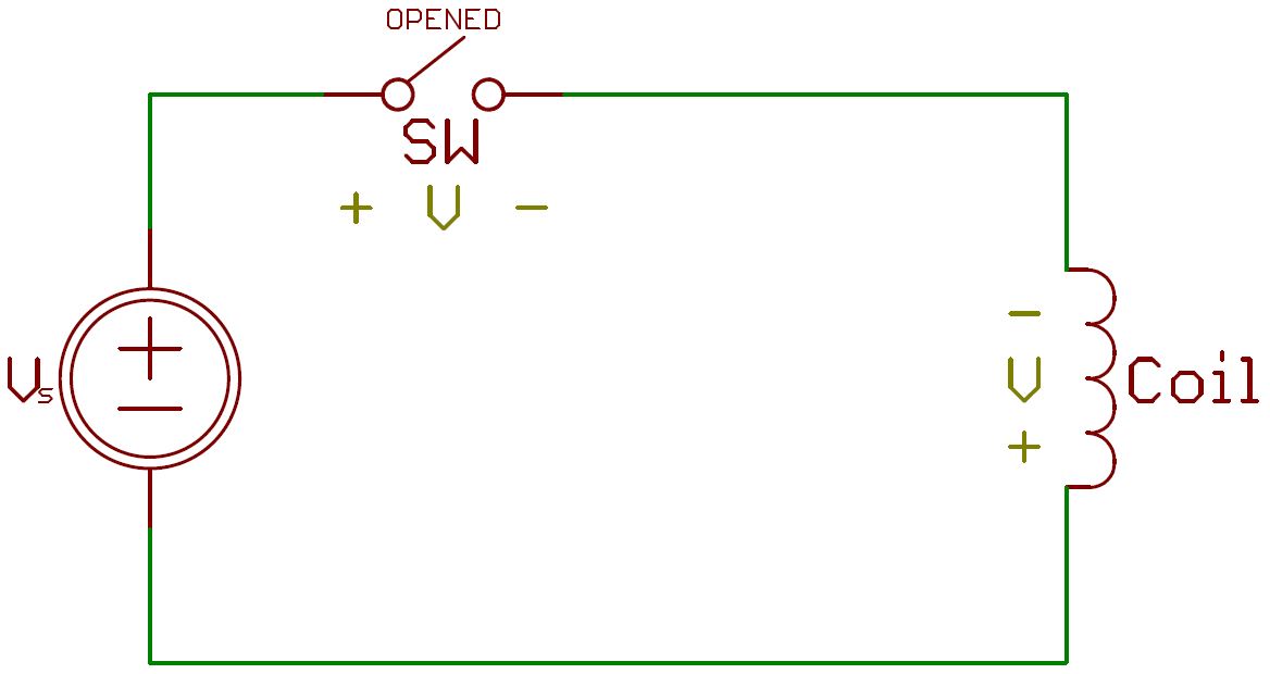 Switch opened Coil energized