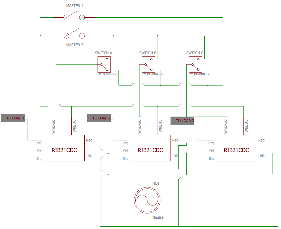 masterswitch RIB21CDC Master Switch Diagram